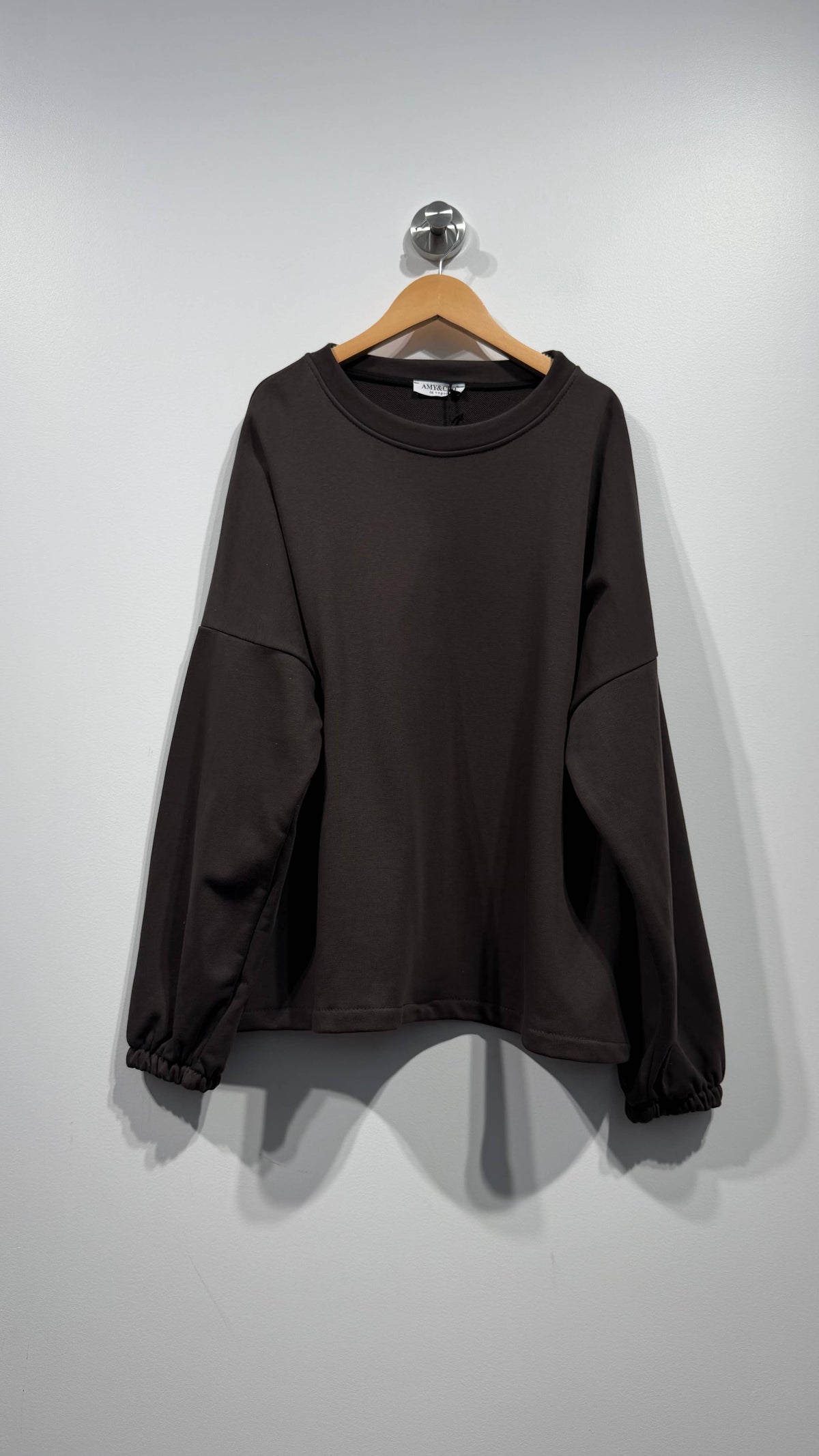 Crew-neck sweatshirt MATCHA: Chocolate / YOU