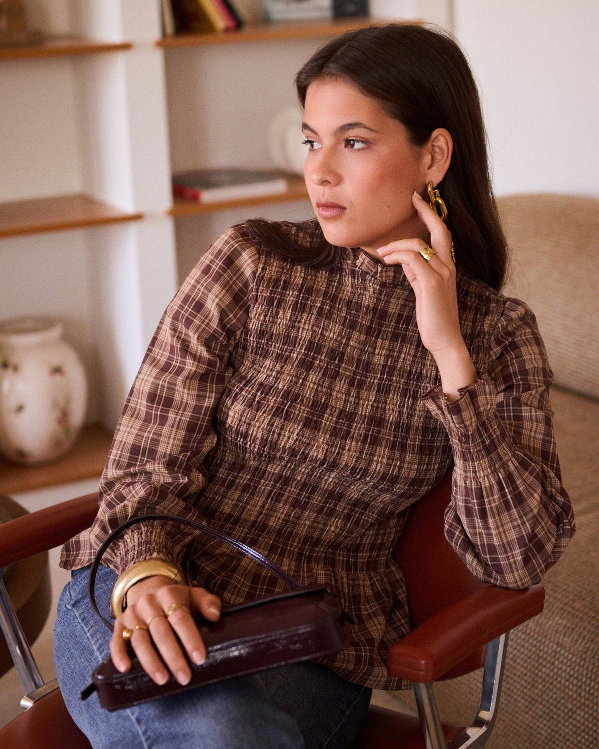 Diane blouse: Marron / S