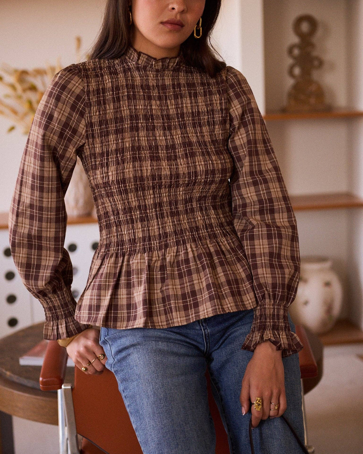 Diane blouse: Marron / S