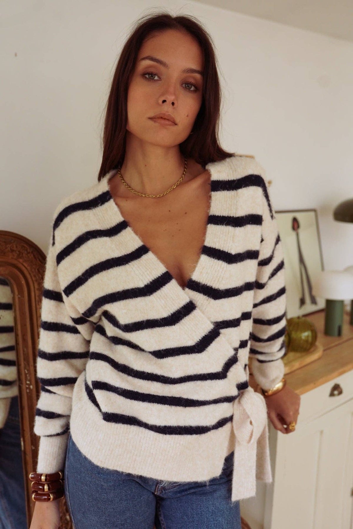 Maille Laureen: Beige/Navy / TU