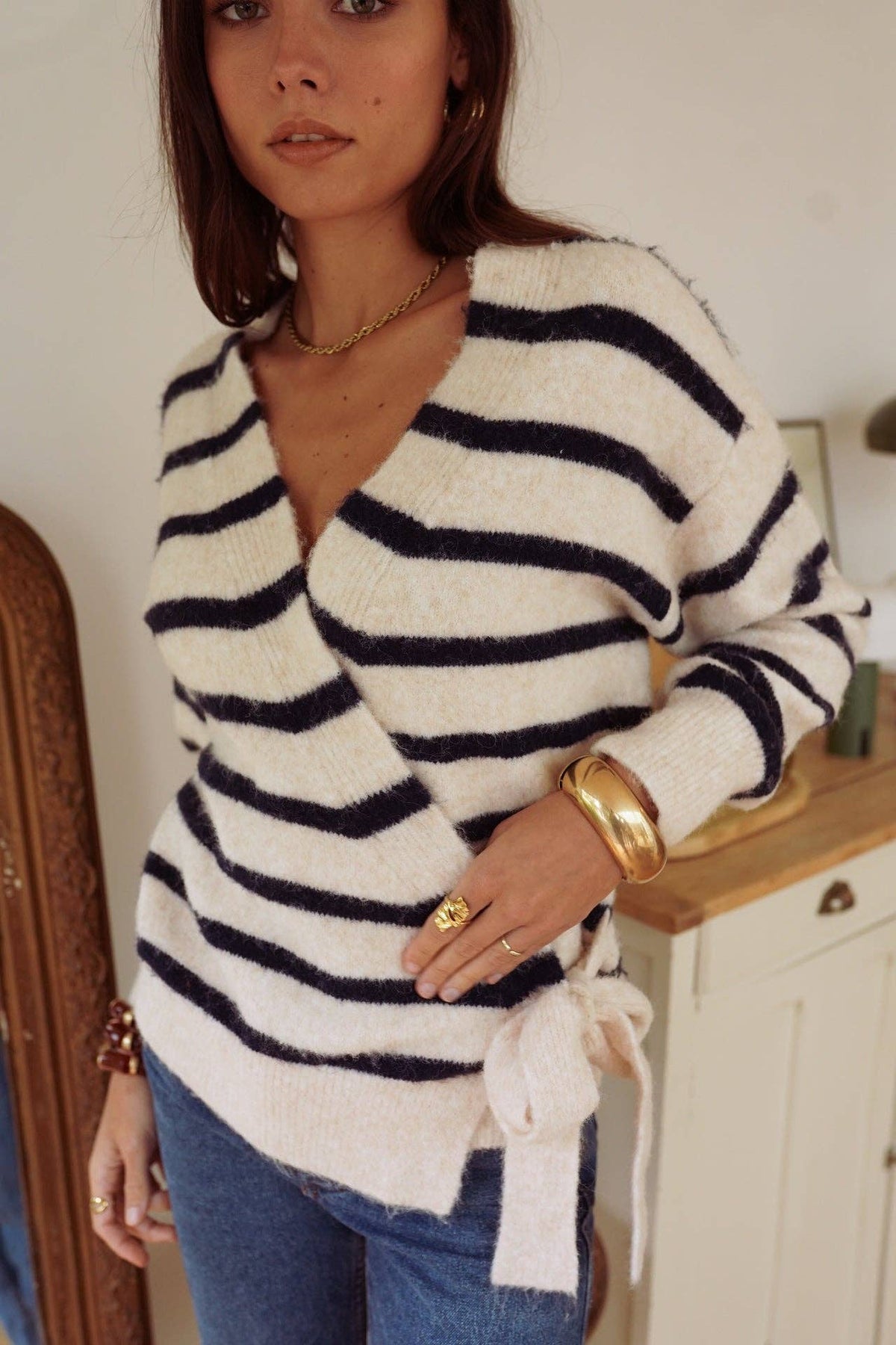 Maille Laureen: Beige/Navy / TU