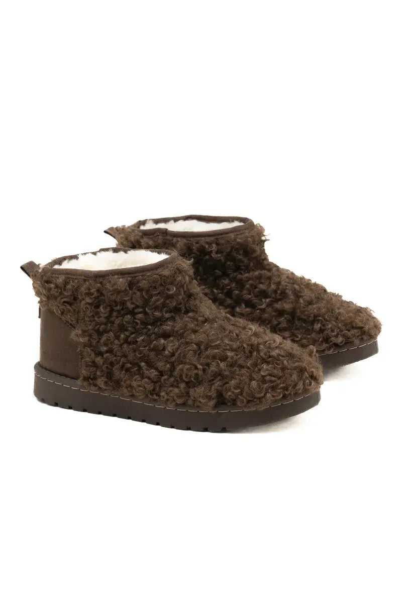 Faux Fur Lined Ankle Boot 6524: BROWN / 36-41 (123321)