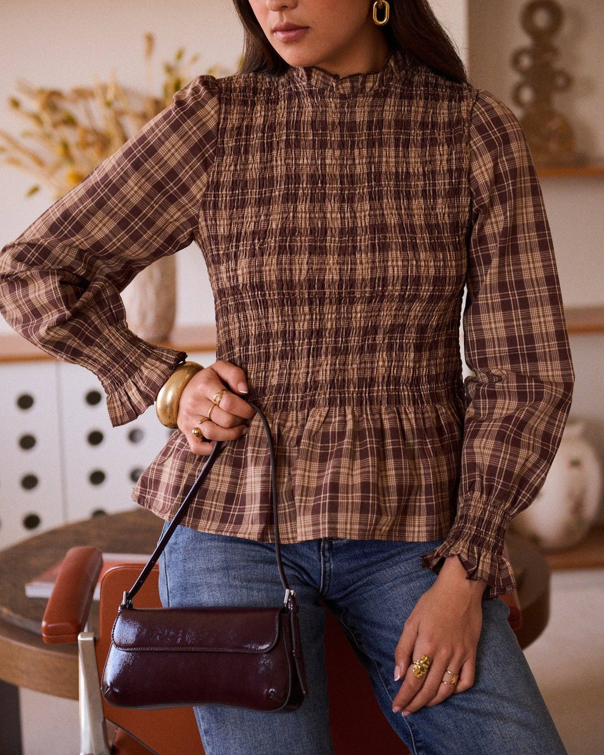 Diane blouse: Marron / S
