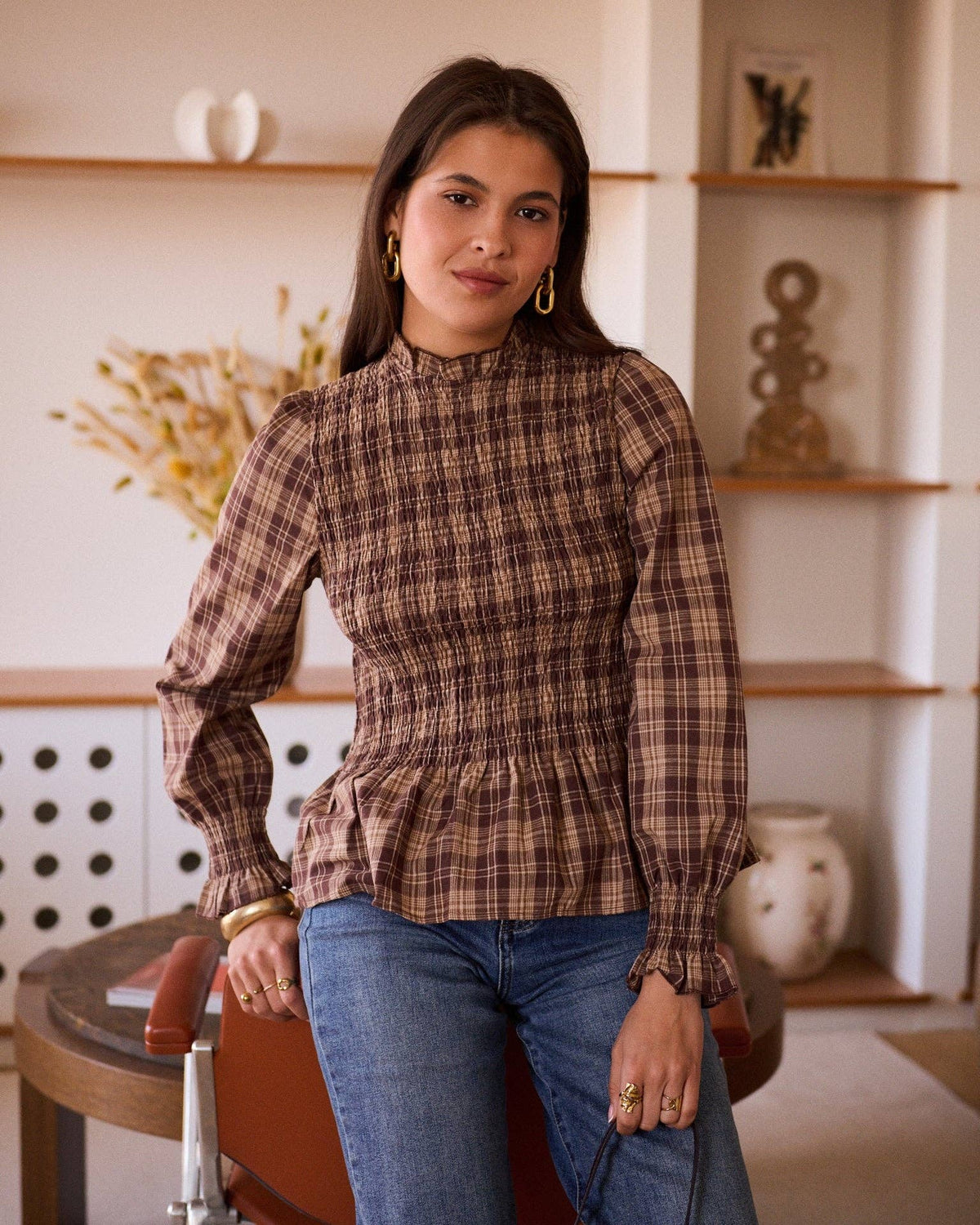 Diane blouse: Marron / S